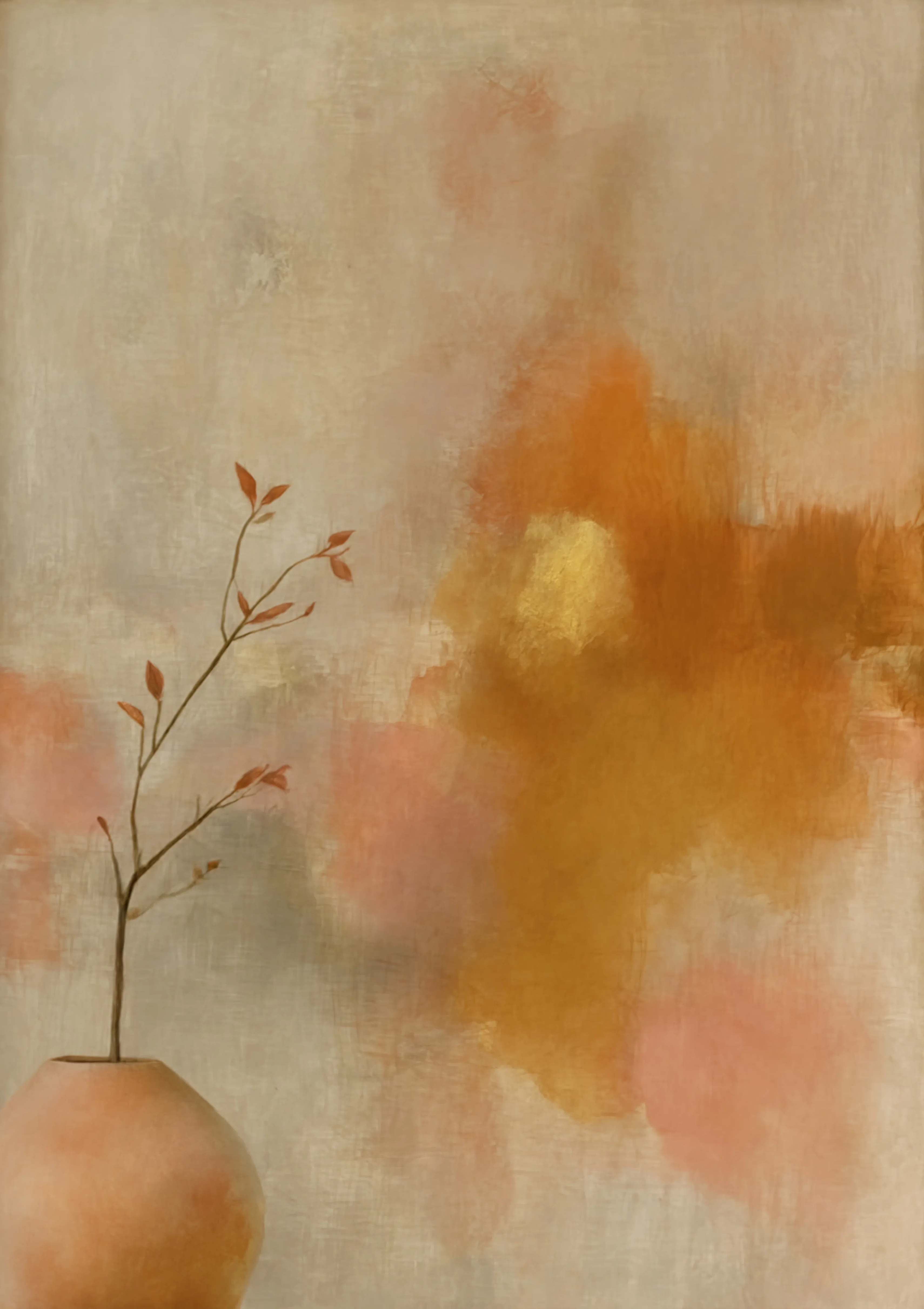 Warm Abstract Painting Variation | Contemporary Abstract Wall Art