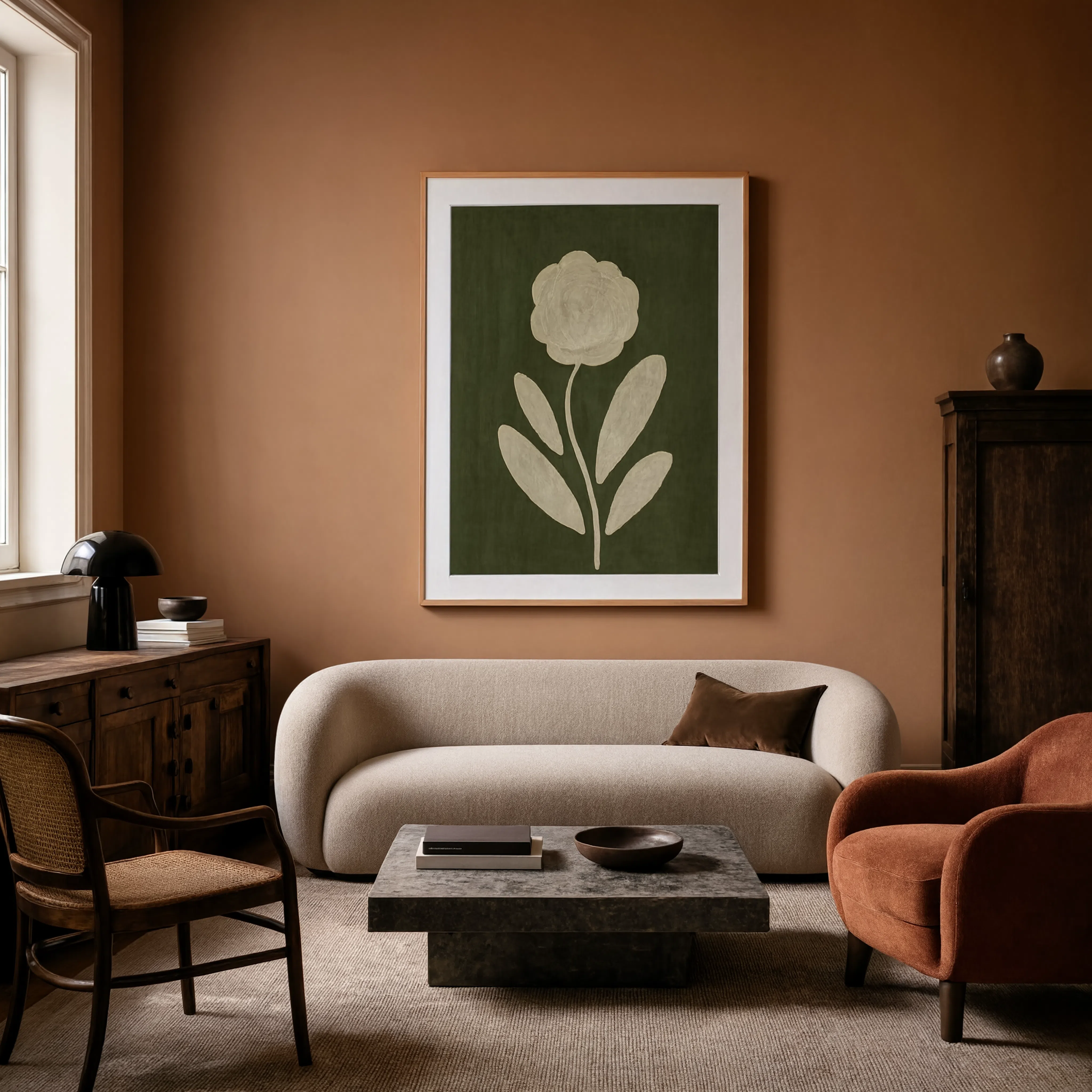 Rounded Bloom Botanical | Contemporary Botanical Art Print