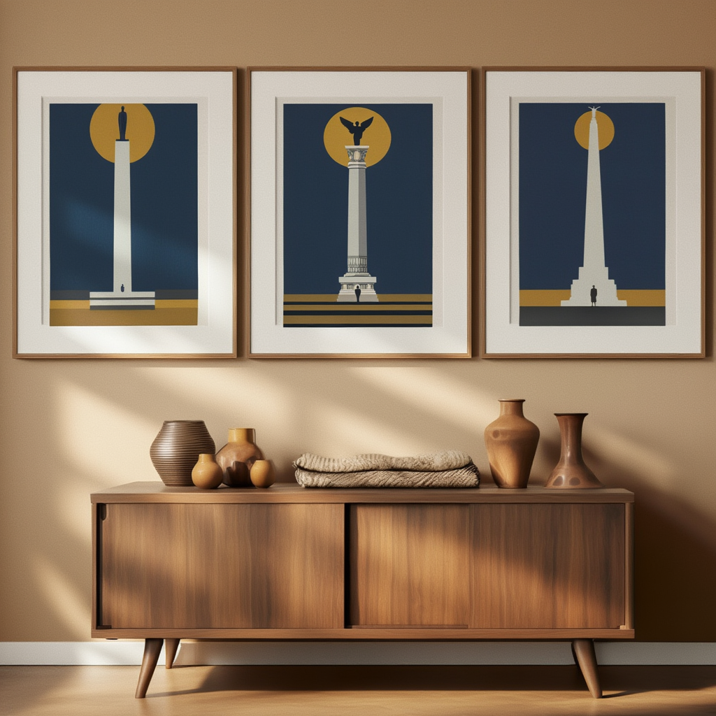 Set of 3 Art Deco Architectural Prints – Timeless Geometric Elegance