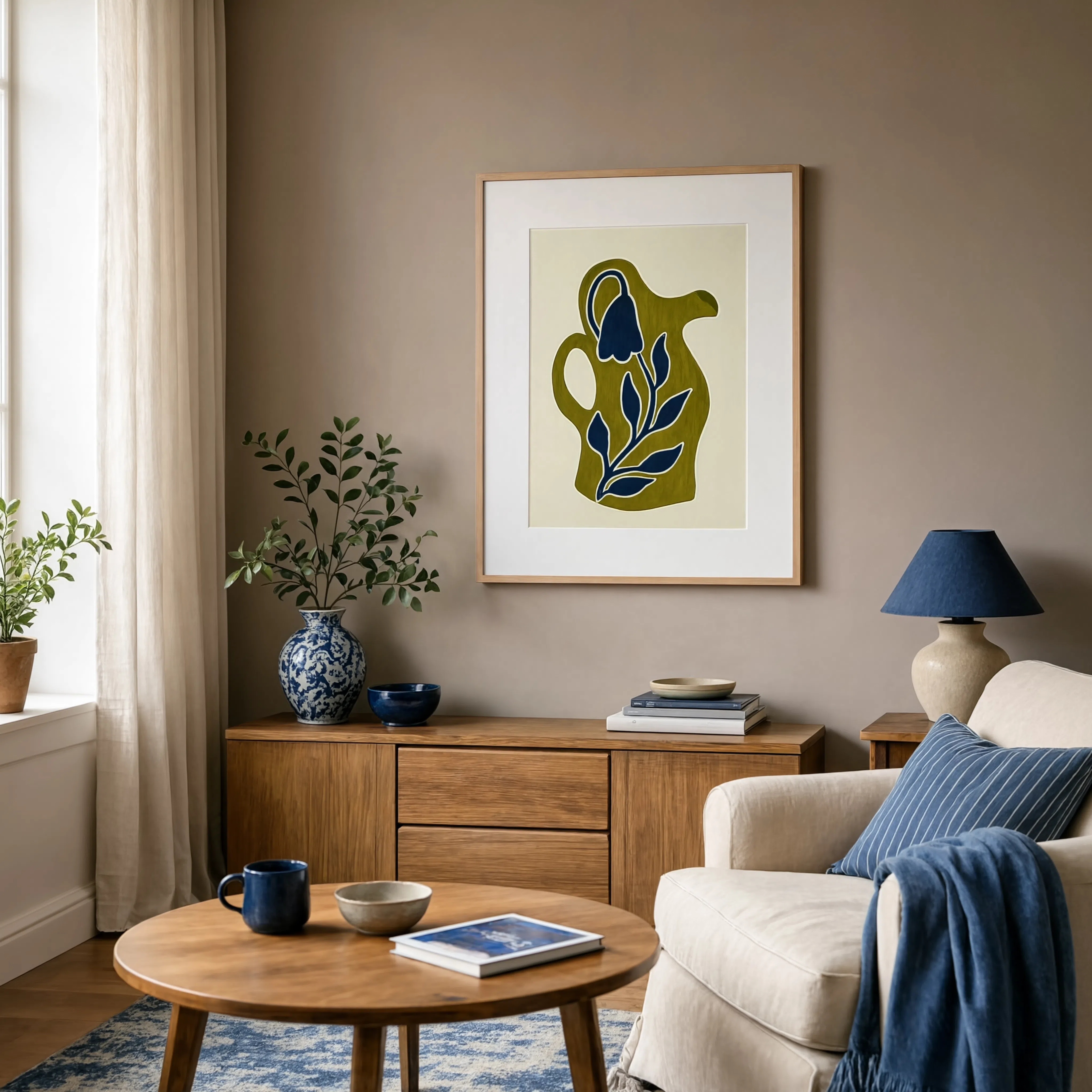 Ceramic Series Botanical I | Contemporary Botanical Art Print