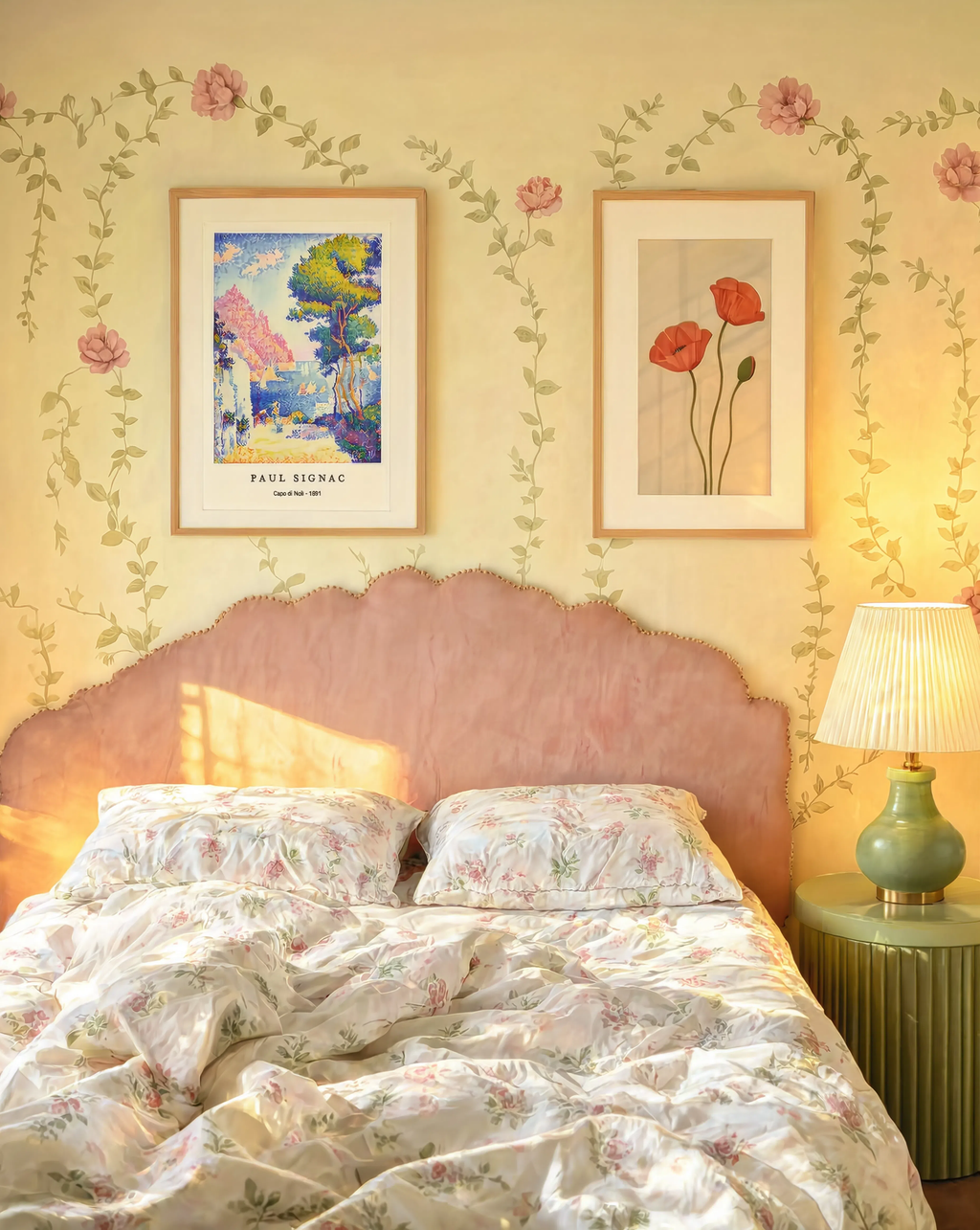 Set of 2 Wall Art Prints | Paul Signac Capo di Noli & Red Poppies