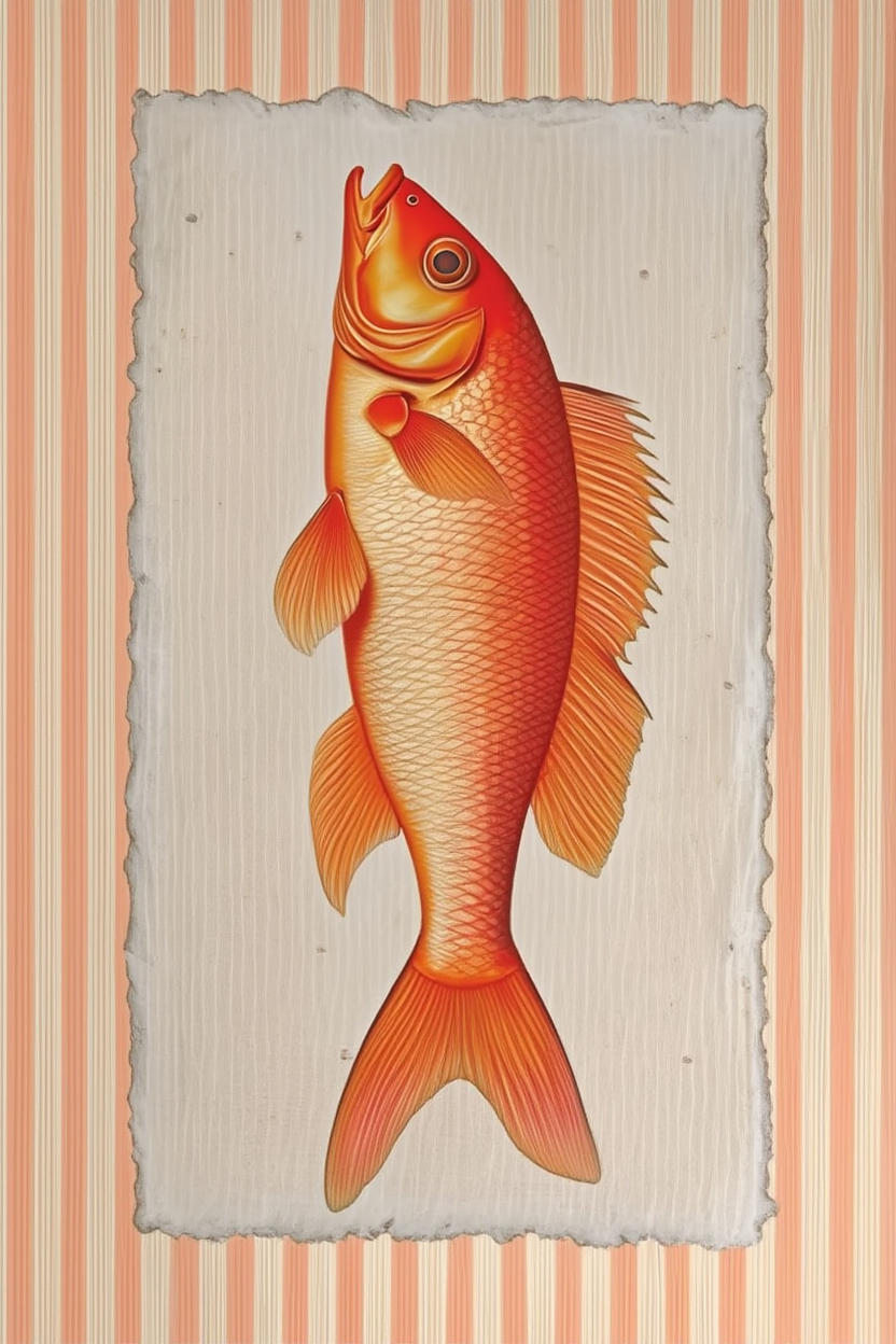 Warm Tones Fish – Minimalist Wall Art Print