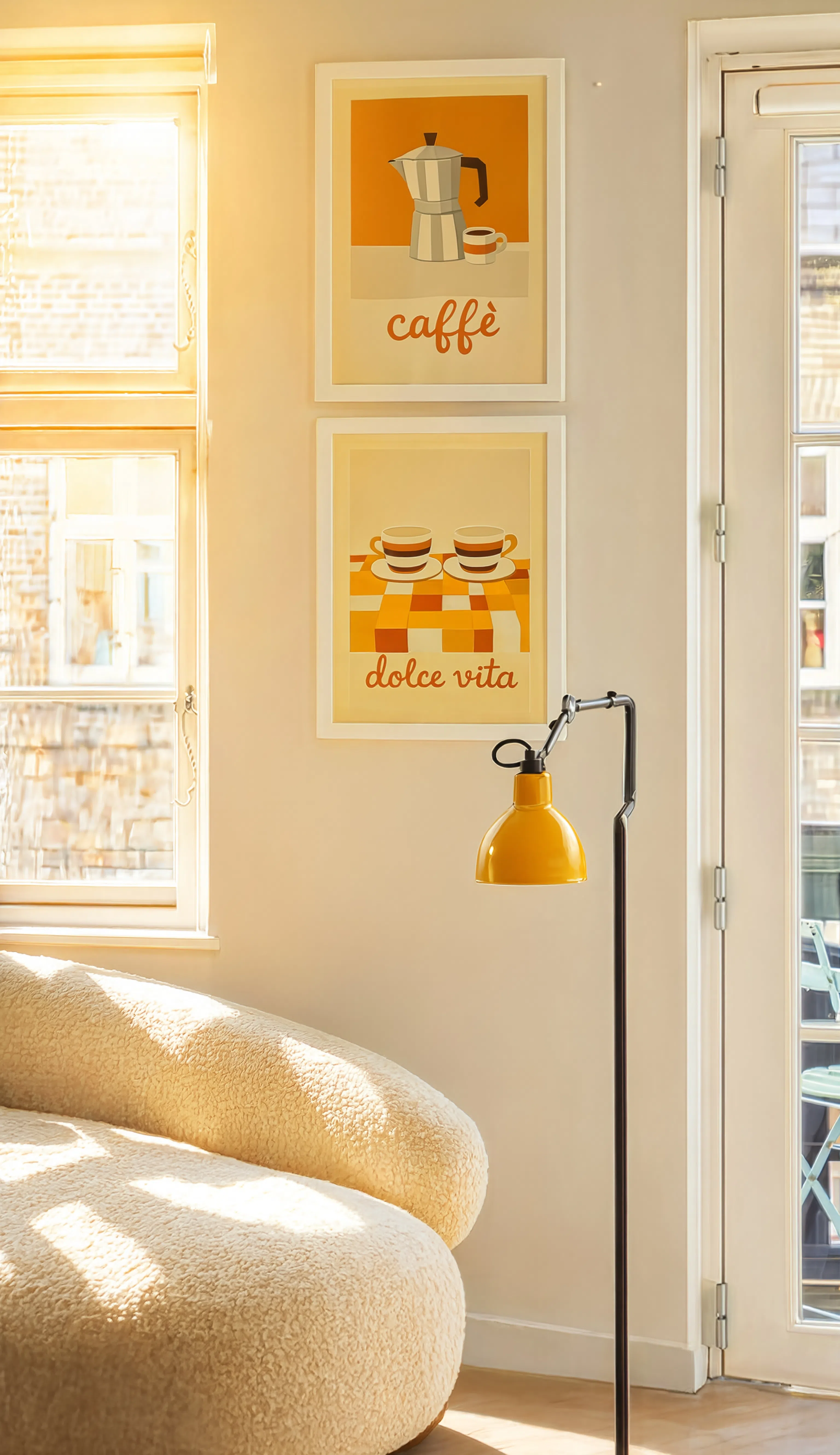 Set of 2 Caffè Dolce Vita Posters | Contemporary Italian Café Wall Art Set