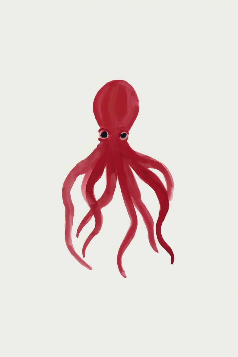 Illustrated Octopus Watercolour Print