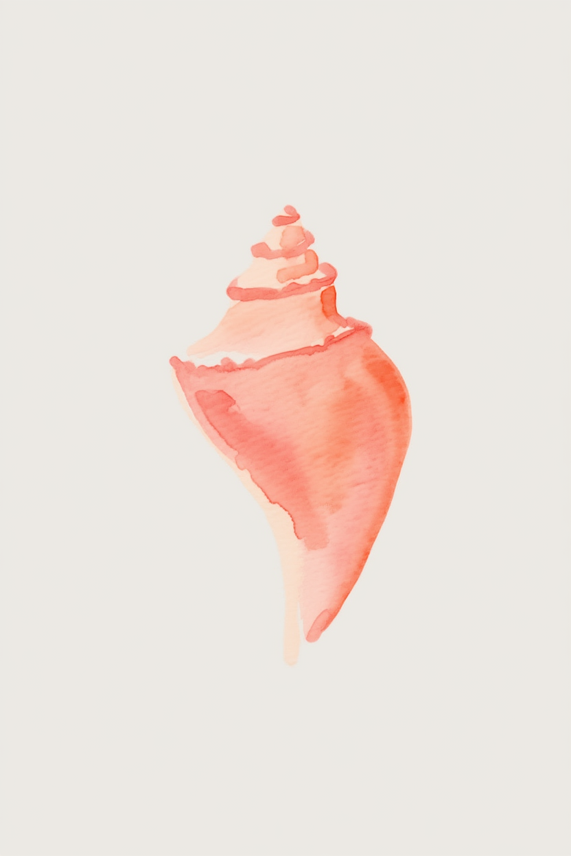 Soft Watercolour Seashell Print