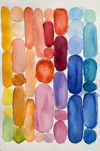 Set of 2 Colourful Watercolor Shapes – Vibrant Abstract Wall Art Prints - Hakyarts