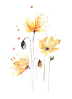 Watercolor Yellow Flowers Poster - Hakyarts