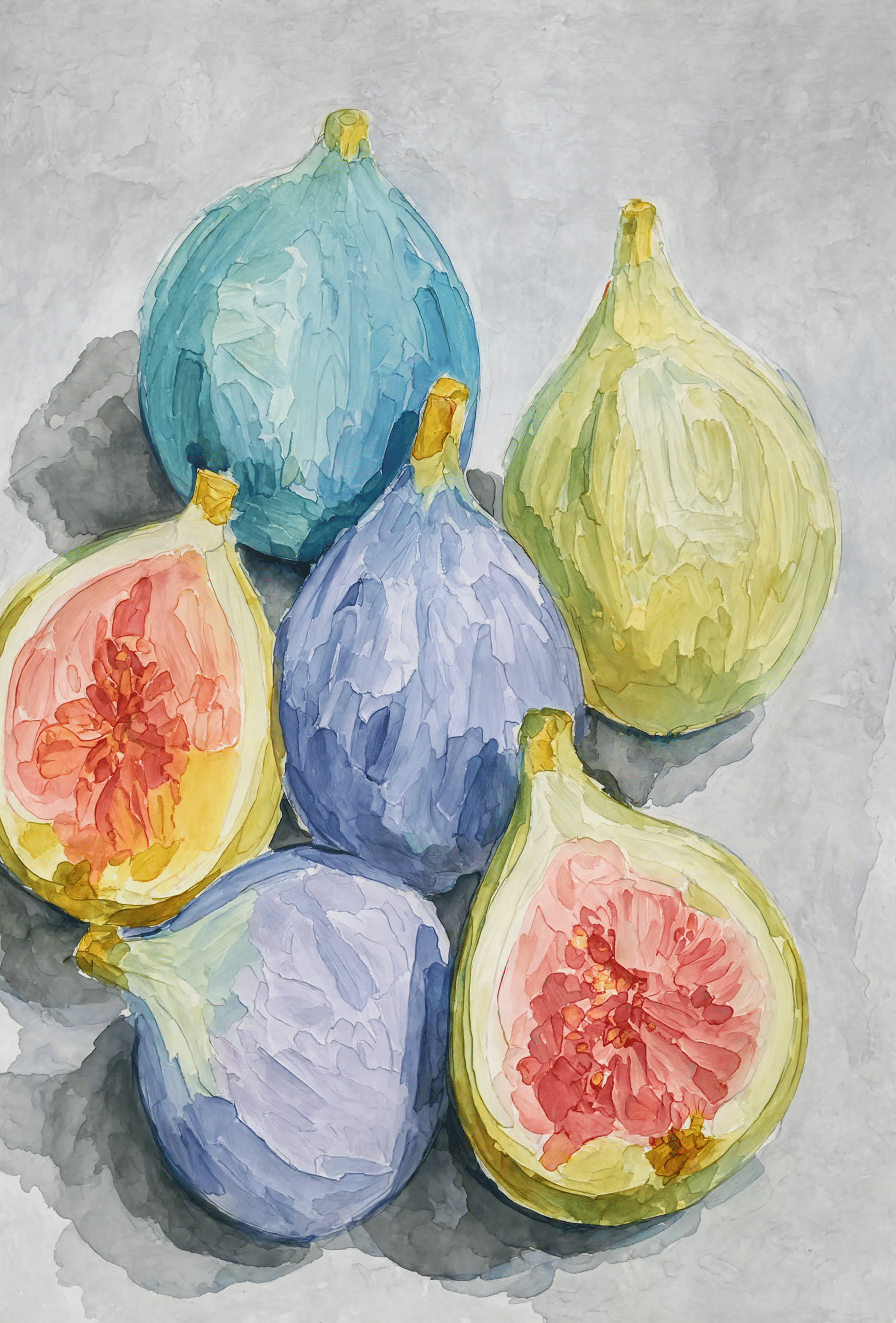 Watercolour Fig Still Life | Contemporary Botanical Kitchen Wall Art