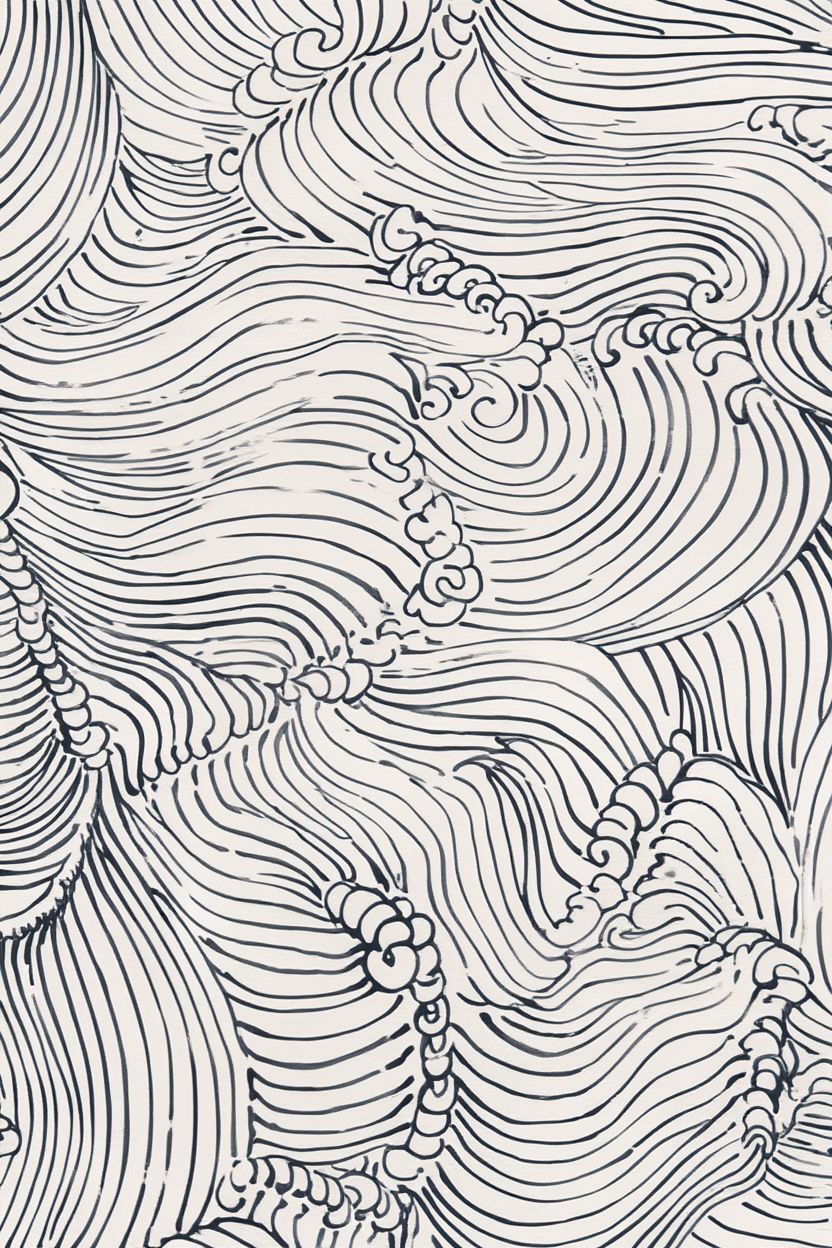 Canvas Print Playful Waves II – Mori Yūzan Art