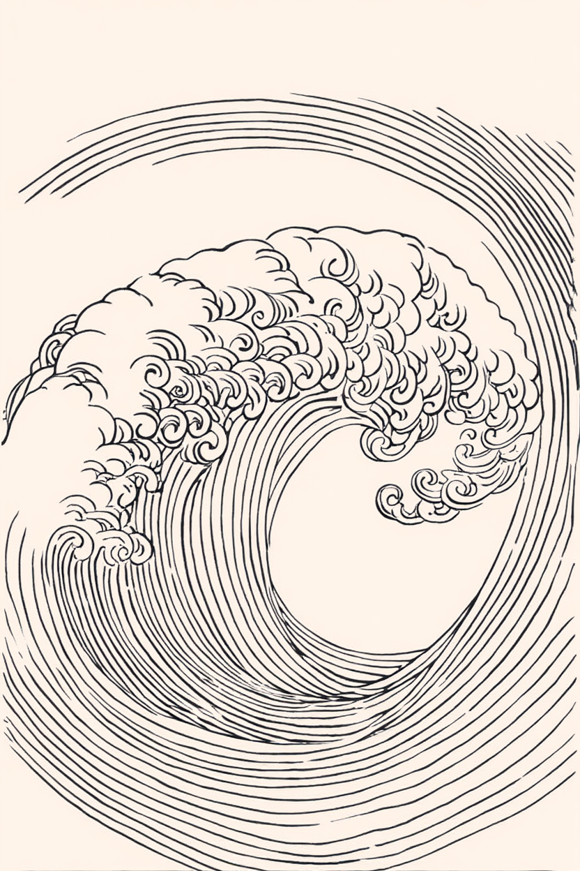 Wave I – Mori Yūzan Art Print