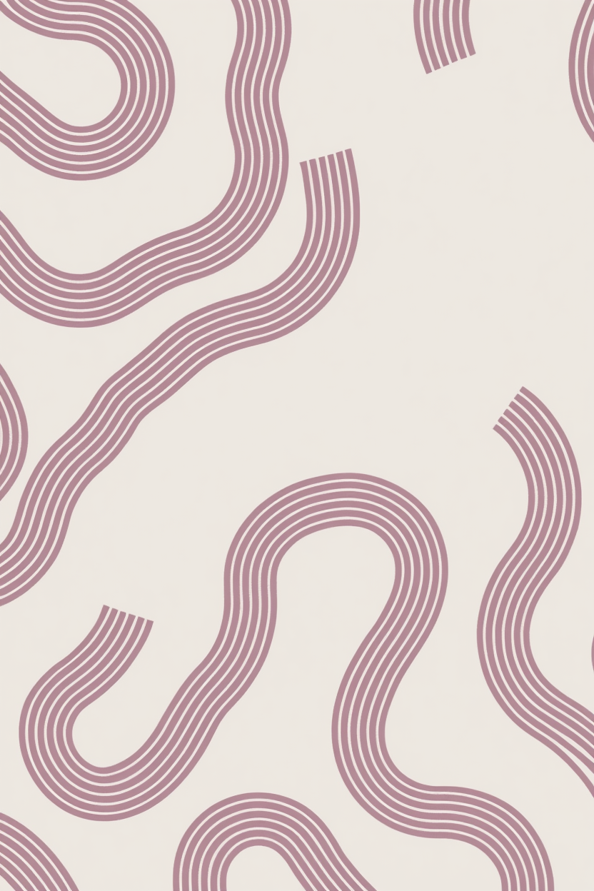Set of 4 Wavy Line Art Prints – Minimal Abstract Line Wall Decor