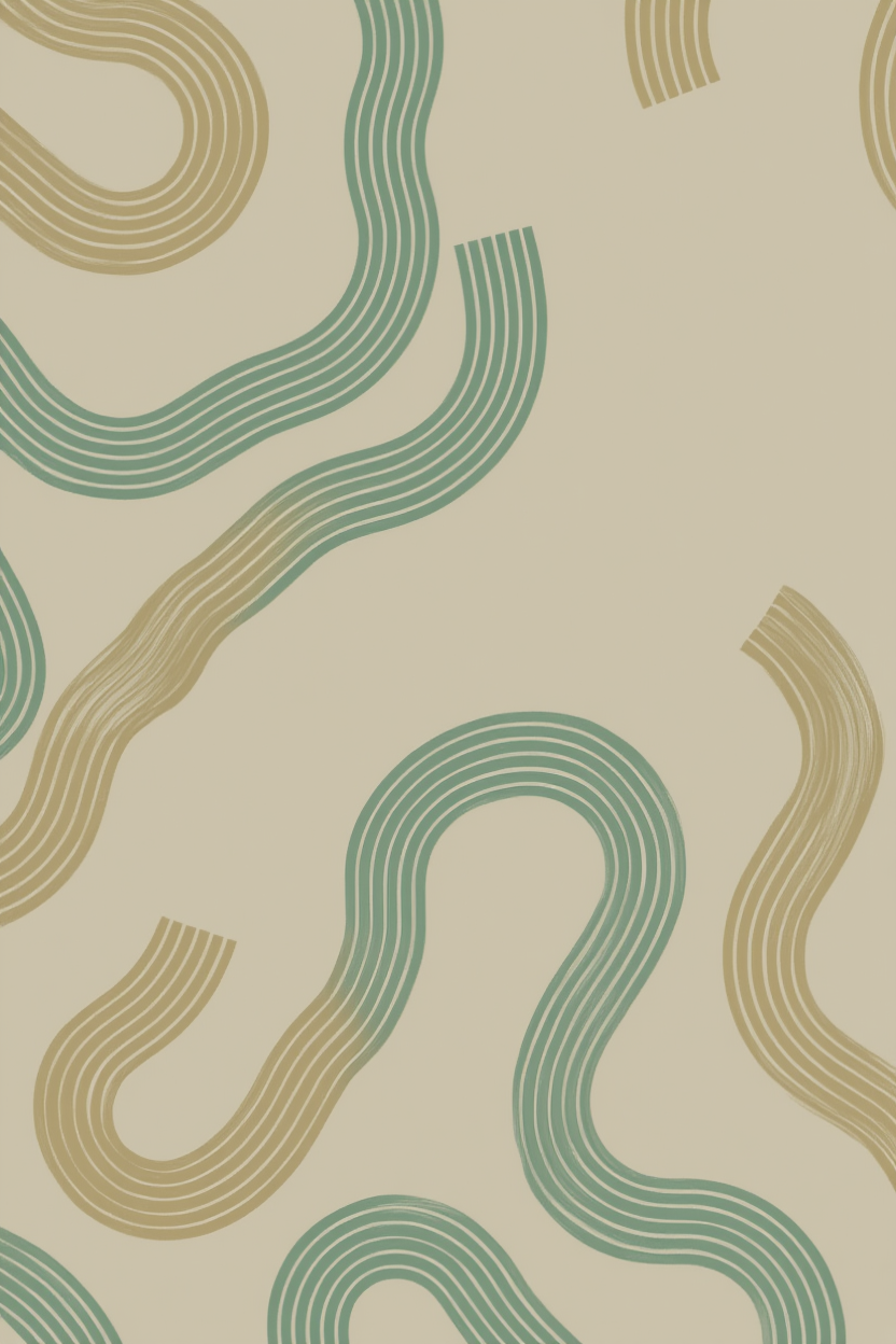 Set of 4 Wavy Line Art Prints – Minimal Abstract Line Wall Decor