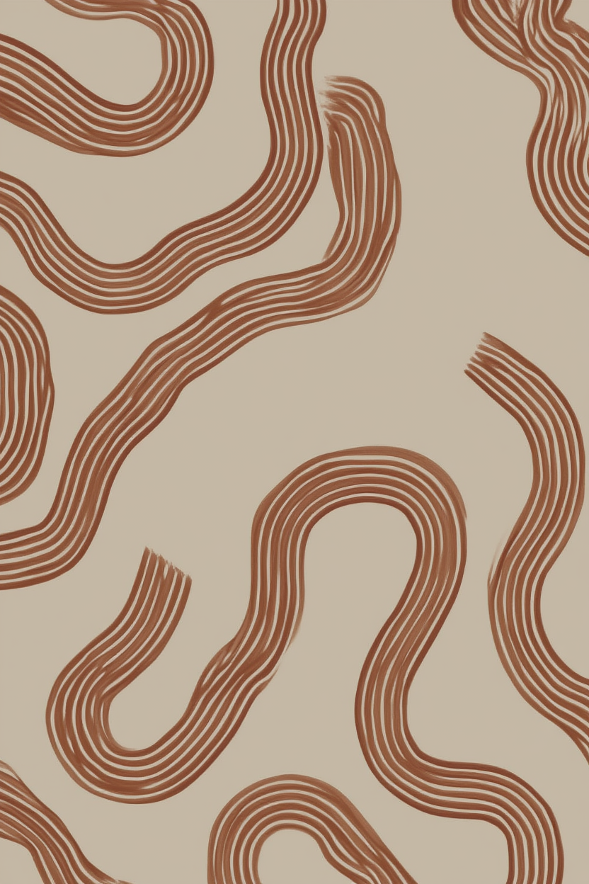 Set of 4 Wavy Line Art Prints – Minimal Abstract Line Wall Decor