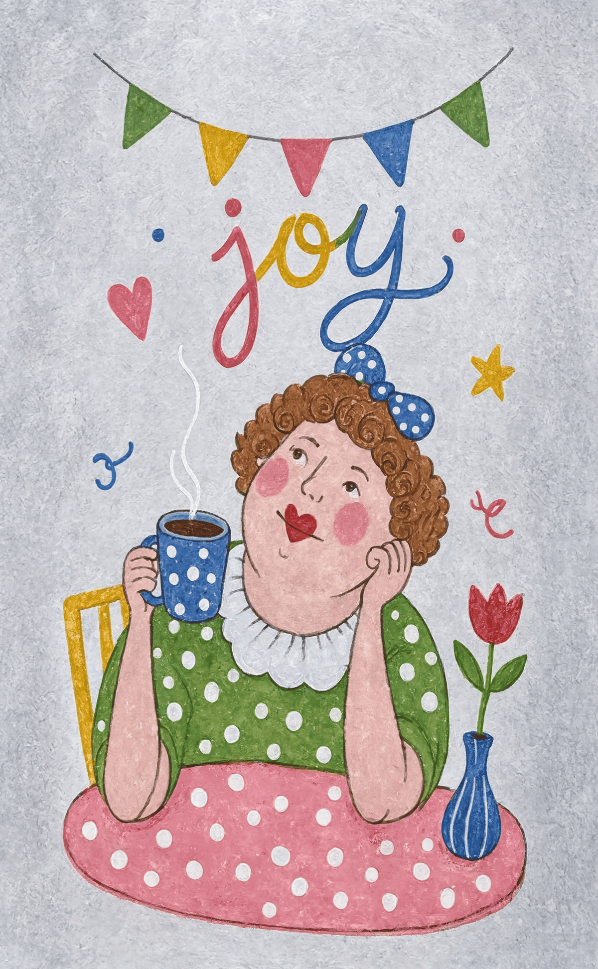 Whimsical Joy Folk Art Variation | Contemporary Folk Art Print