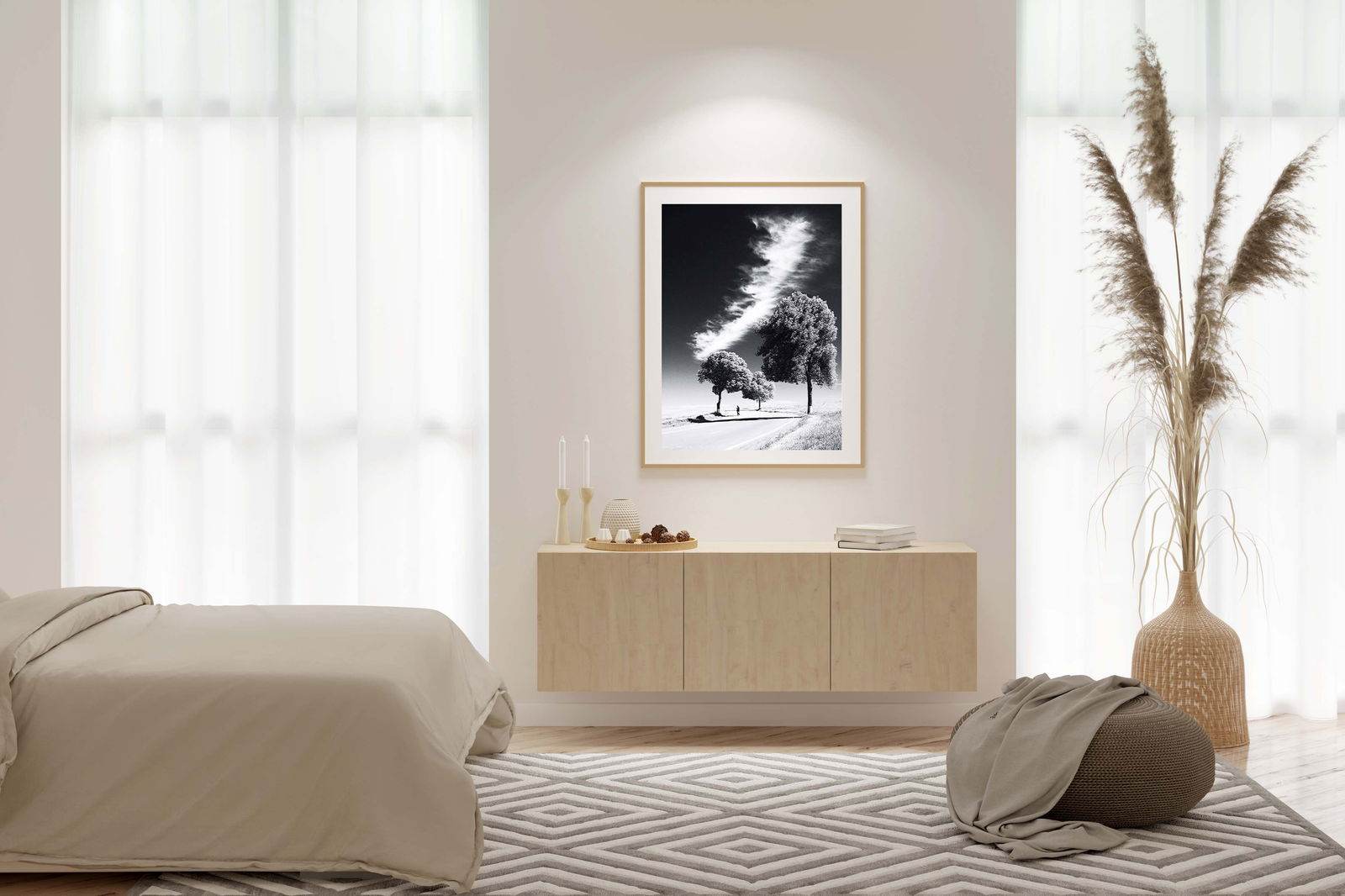 White Feather Clouds Poster - Hakyarts