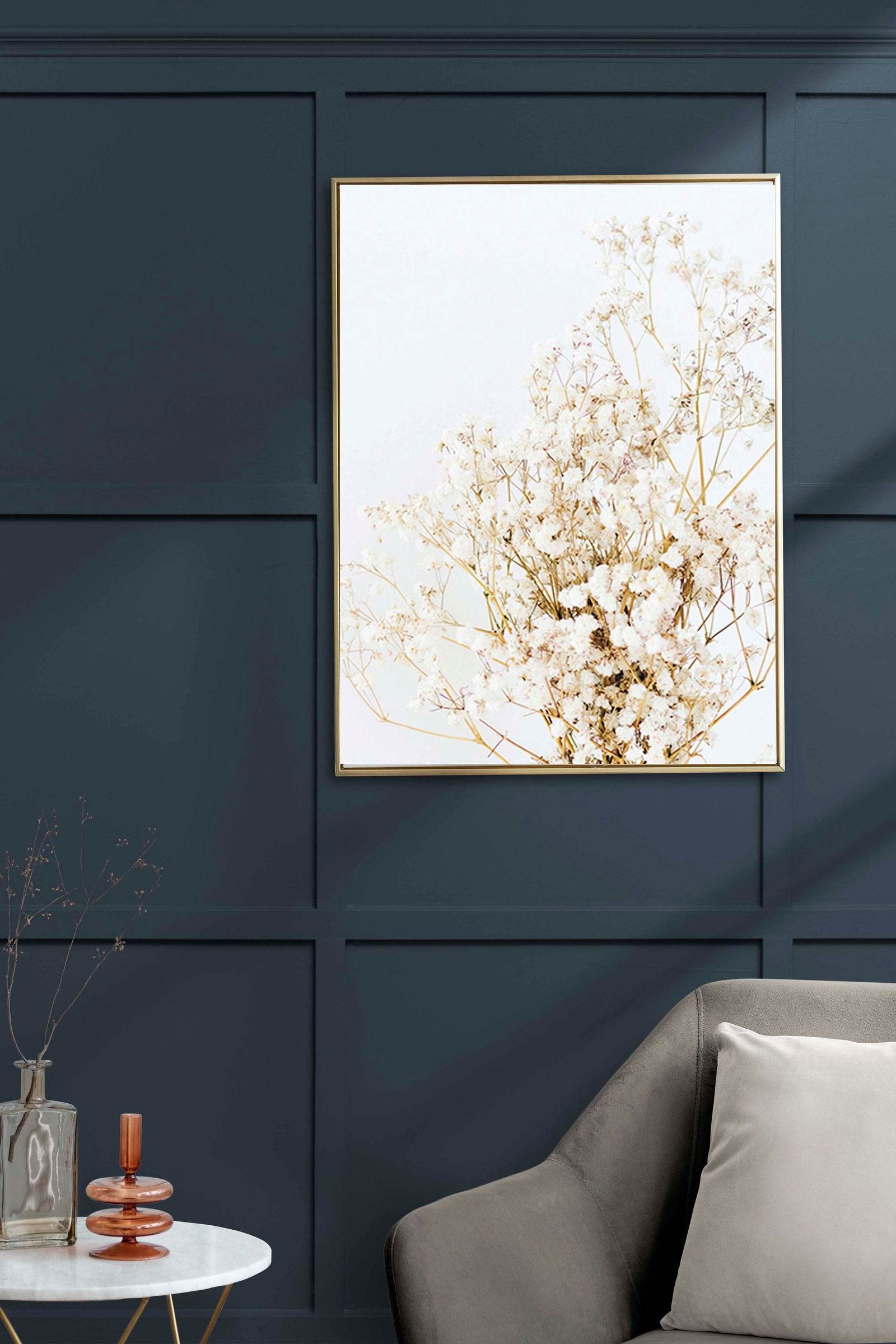 White Floral Design Poster - Hakyarts