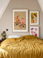 Set of 3 Folk Riders, Watercolour Floral & Minimalist Figure | Scandinavian & Contemporary Wall Art