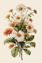 Timeless Blooms – 5-Piece Vintage Floral Wall Art Set - Hakyarts