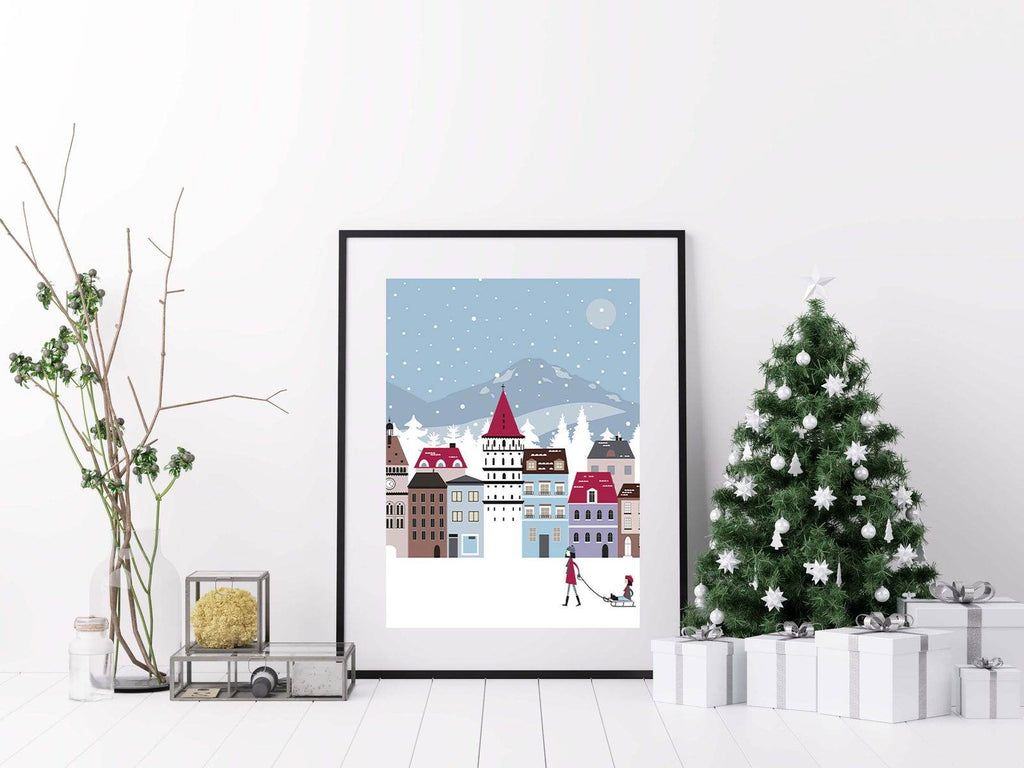 Winter City Poster - Hakyarts