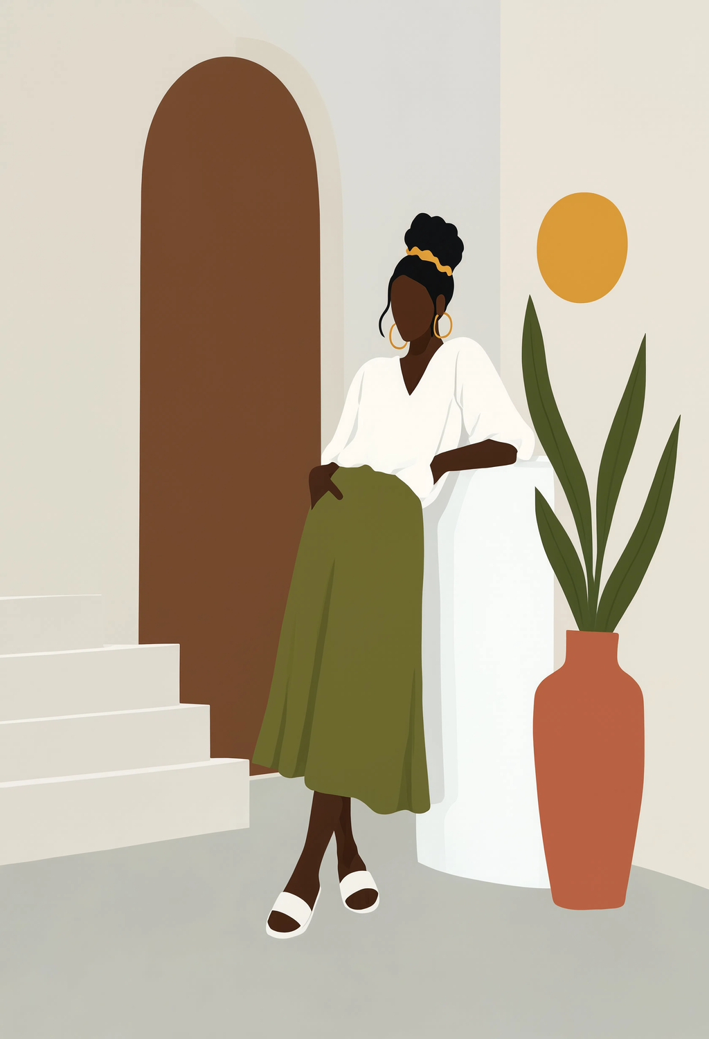 Warm Minimalist Portrait I | Contemporary Figurative Wall Art Print