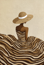 Woman with White Hat Band | Contemporary Fashion Portrait Wall Art