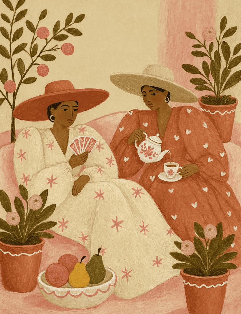 Women in the Garden | Contemporary Botanical Figurative Wall Art