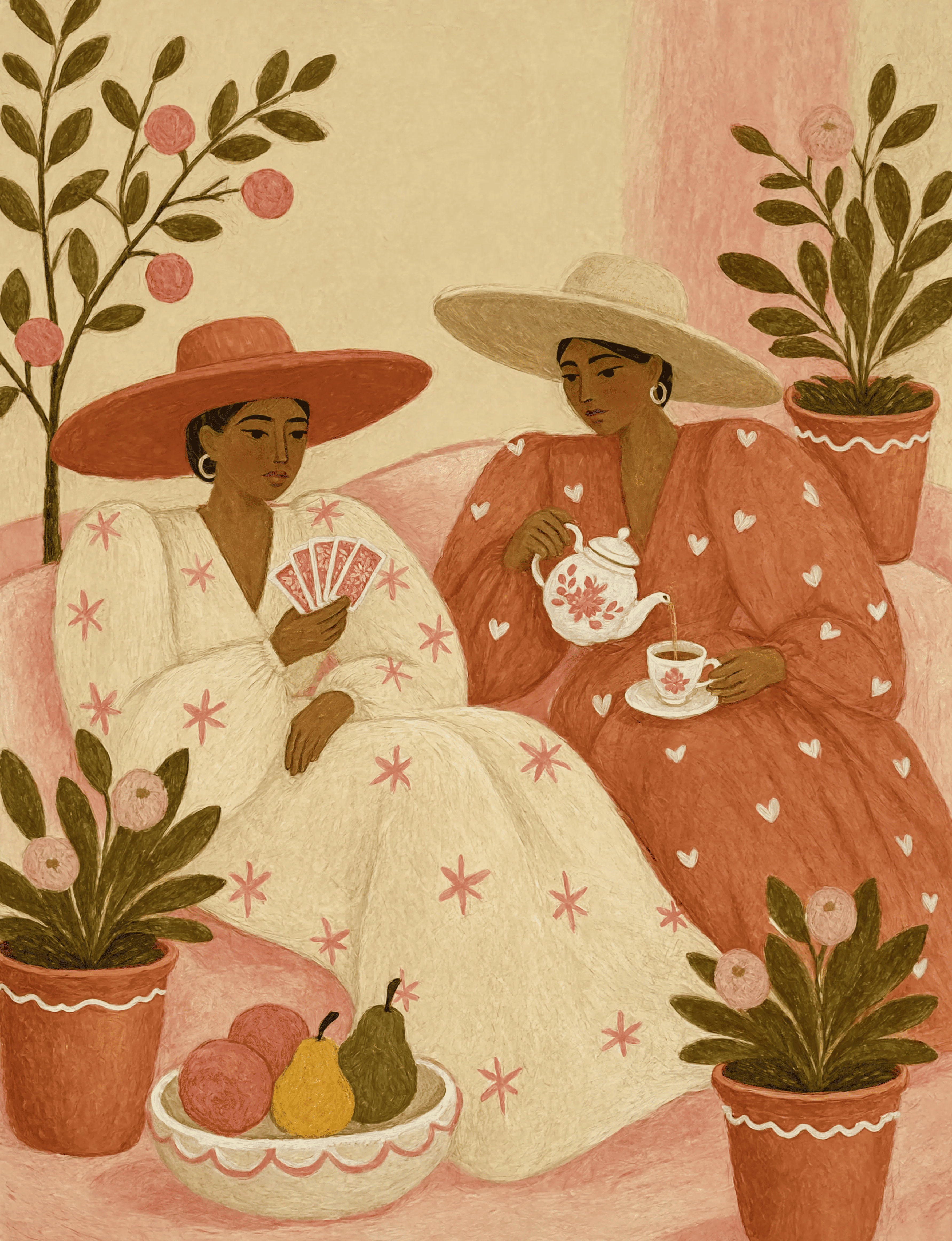 Women in the Garden | Contemporary Botanical Figurative Wall Art