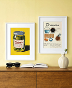 Set of 2 Whimsical Kitchen Wall Art Prints – Granny’s Pickles & Tiramisu Recipe Illustration