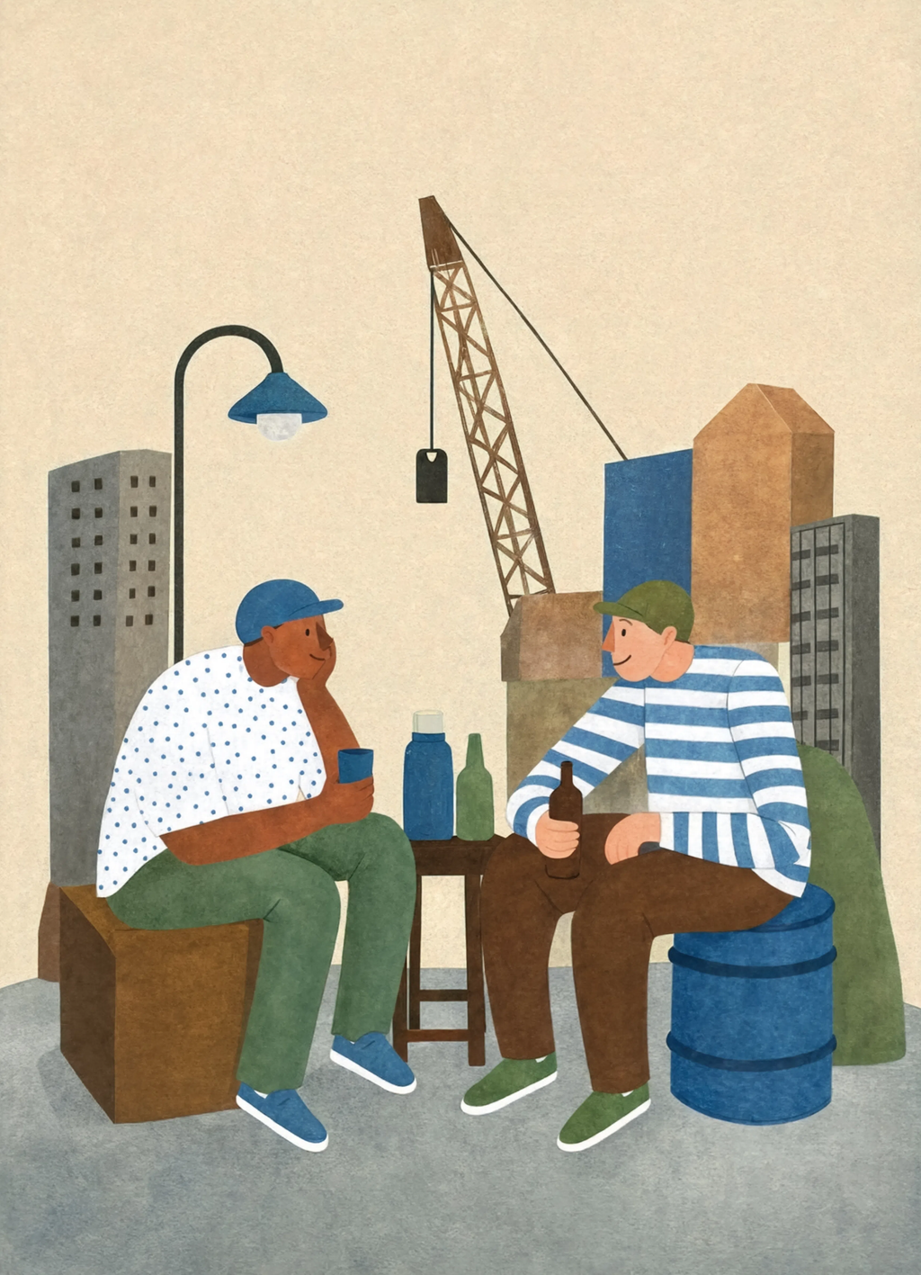Workers Folk Variation | Vintage Folk Figurative Wall Art Print