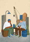 Workers Folk Variation | Vintage Folk Figurative Wall Art Print