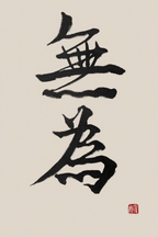 Wu Wei Calligraphy – Minimalist Zen Wall Art Print