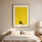 Yellow Black Pool Ball – Number 4 – Minimalist Wall Art Print