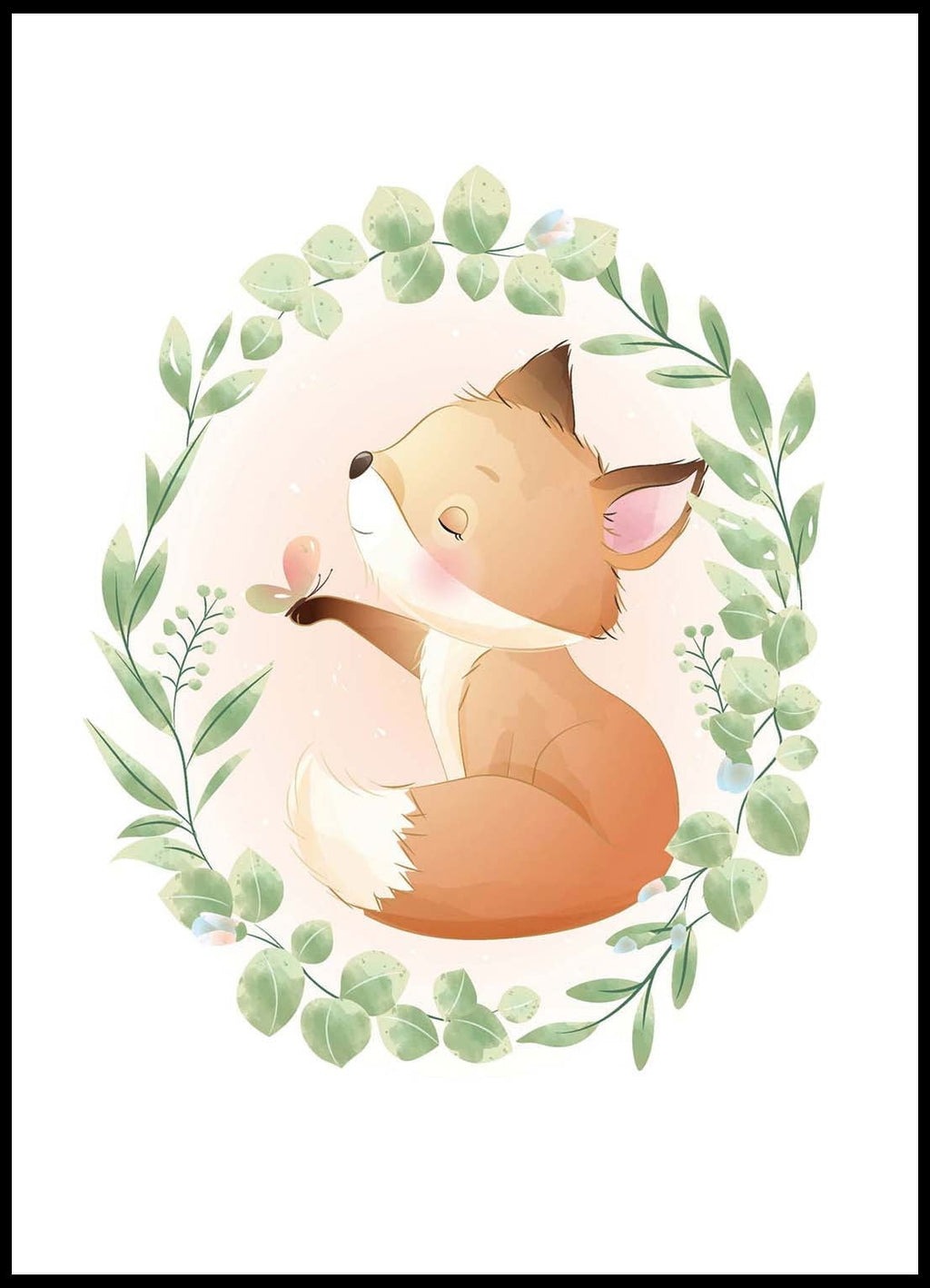 Young Fox with Butterfly