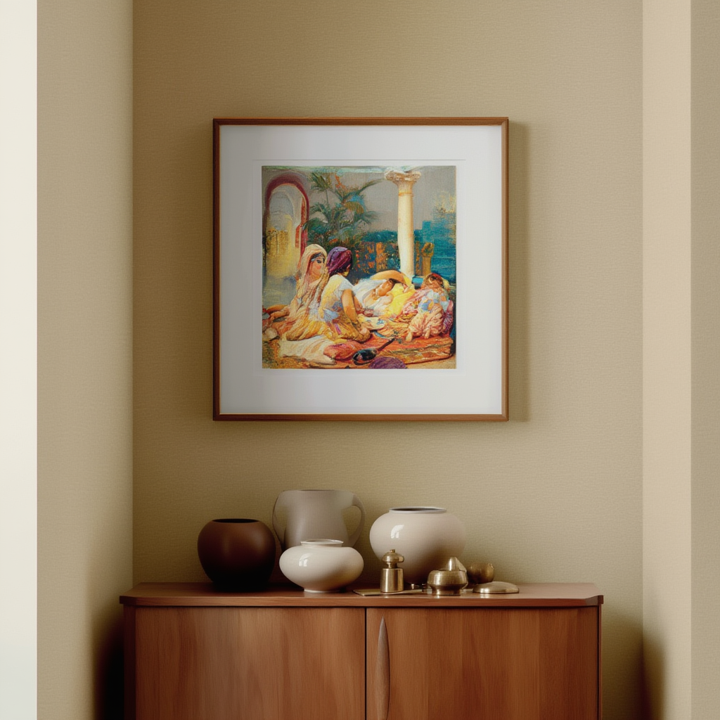 In the Harem – Frederick Arthur Bridgman Poster | Orientalist Figurative & Interior Art Print