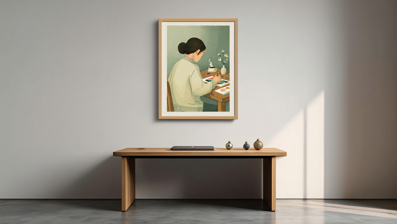 Morning Painting – Vintage Single Print