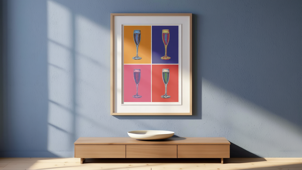 Andy Warhol Style - Champagne Glass Poster