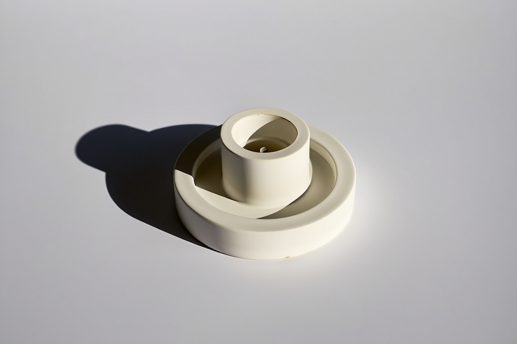 Minimalist Short Candle Holder – White Cream  Home Decor