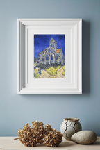Vincent Van Gogh – Kirken i Auvers – Ikonisk postimpressionistisk kunsttryk