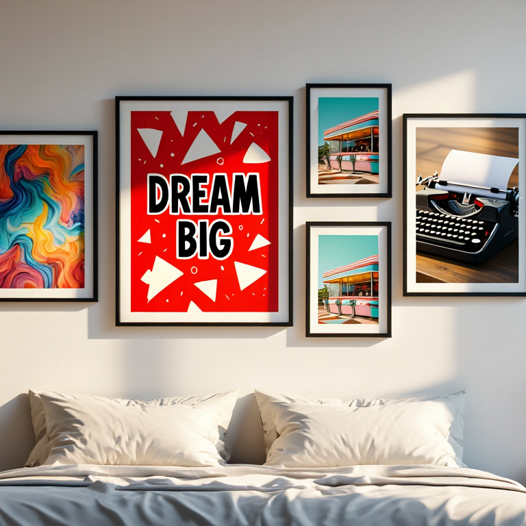 Mixed Abstract Pop Vintage Collection – Bedroom Set of 5