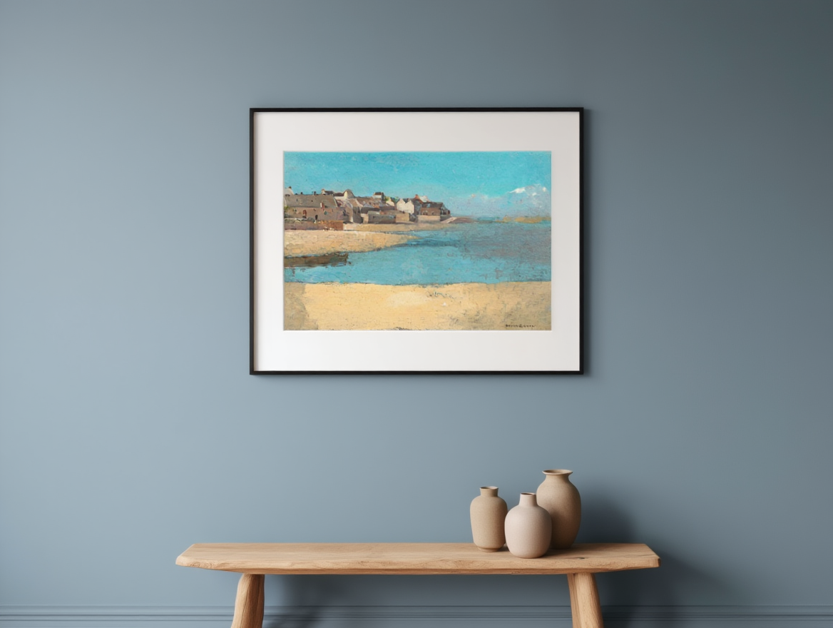 Odilon Redon - Village by the Sea in Brittany