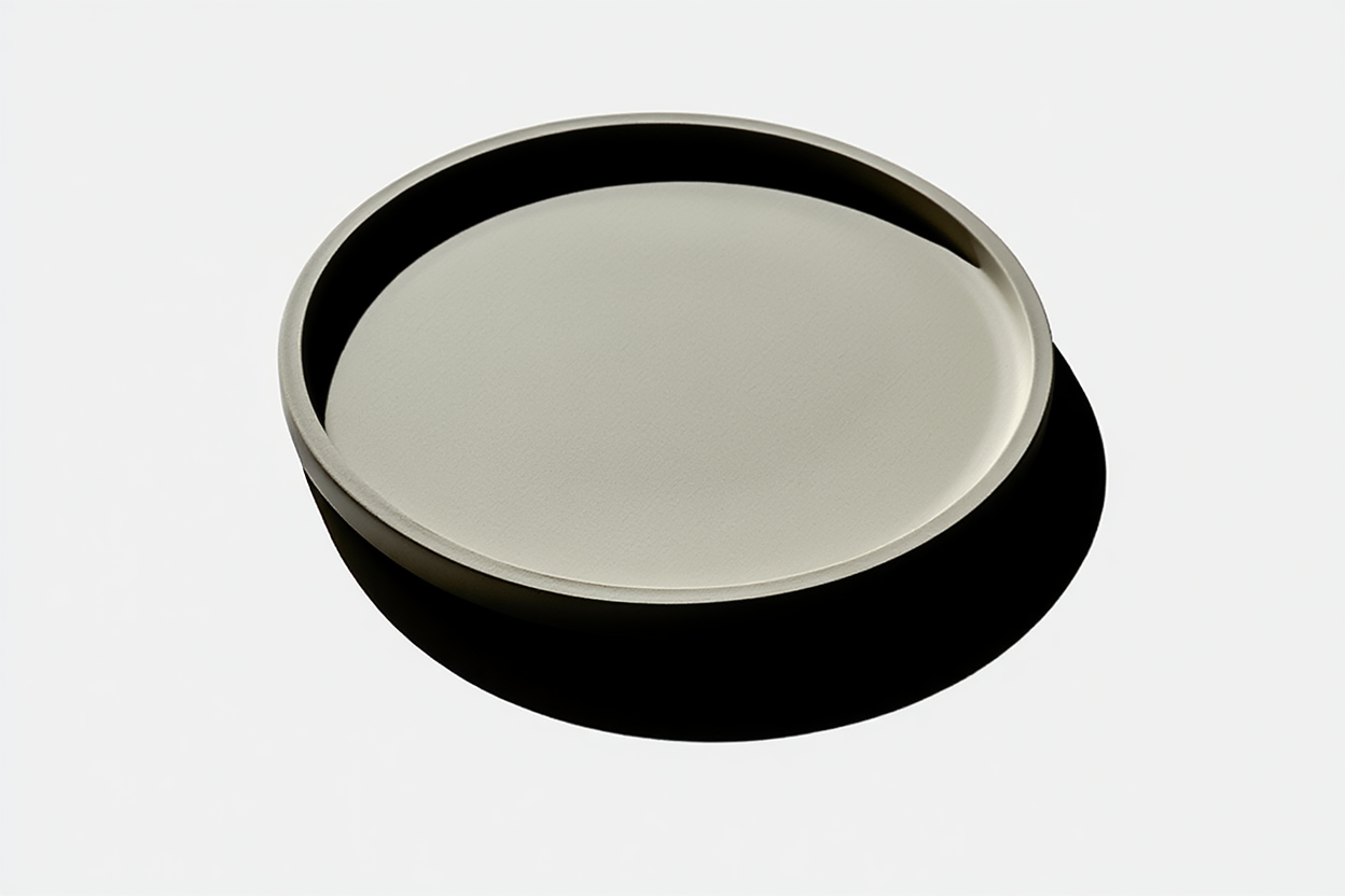 Minimalist Round Plaster Tray – Medium White Cream  Home Decor