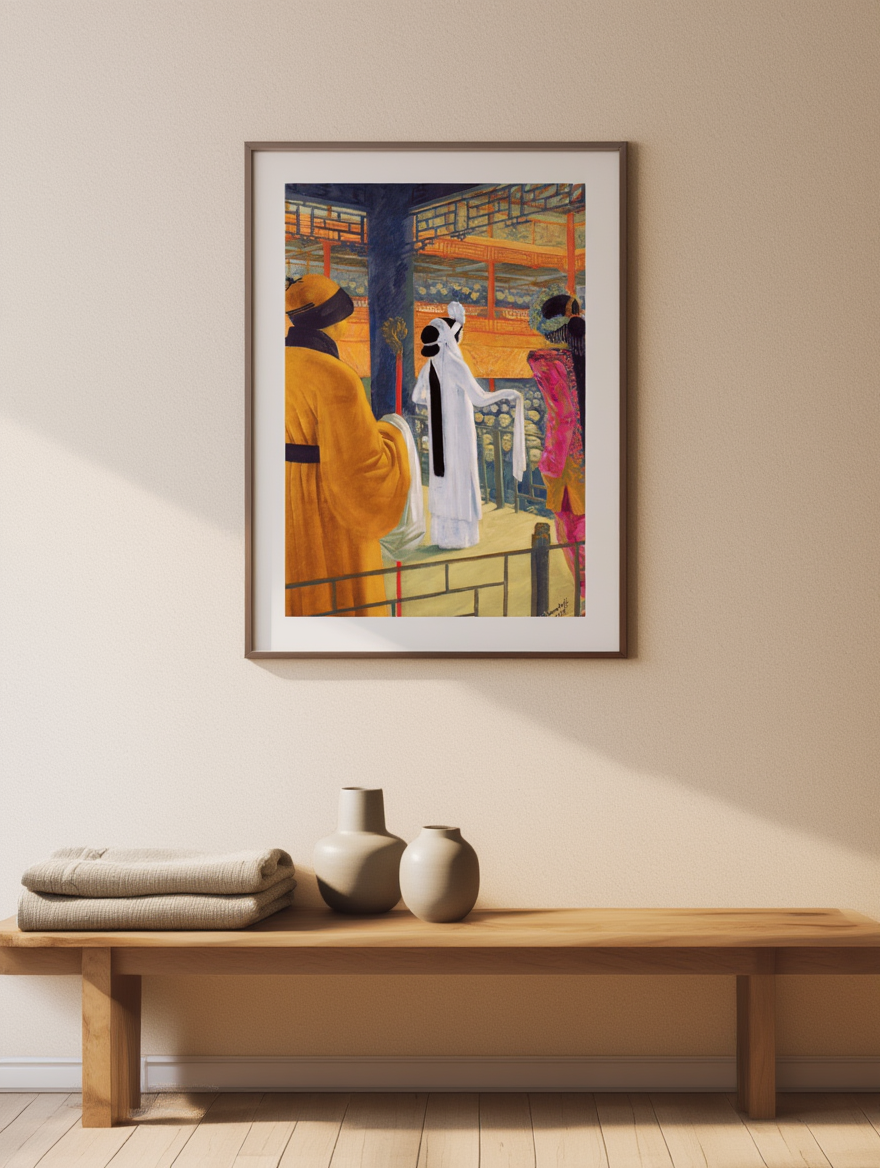 Opera in Peking by Alexandre Jacovleff – Early 20th-Century Figurative & Travel Art Print