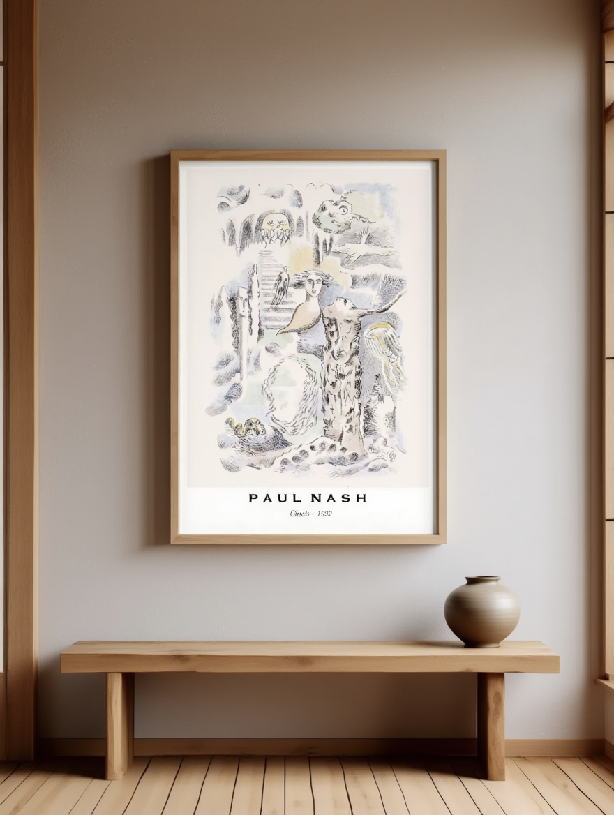 Paul Nash – Ghosts, 1919 – Surrealist Landscape Art Print | Modern British Wall Decor