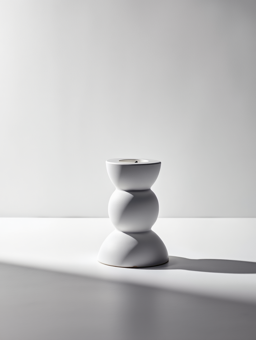 Minimalist Half Sphere Plaster Candle – White Cream  Home Decor