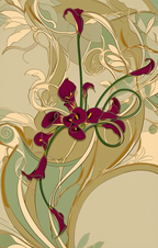 Elegant Harmony – Japanese Flower Arrangement Illustrated Print