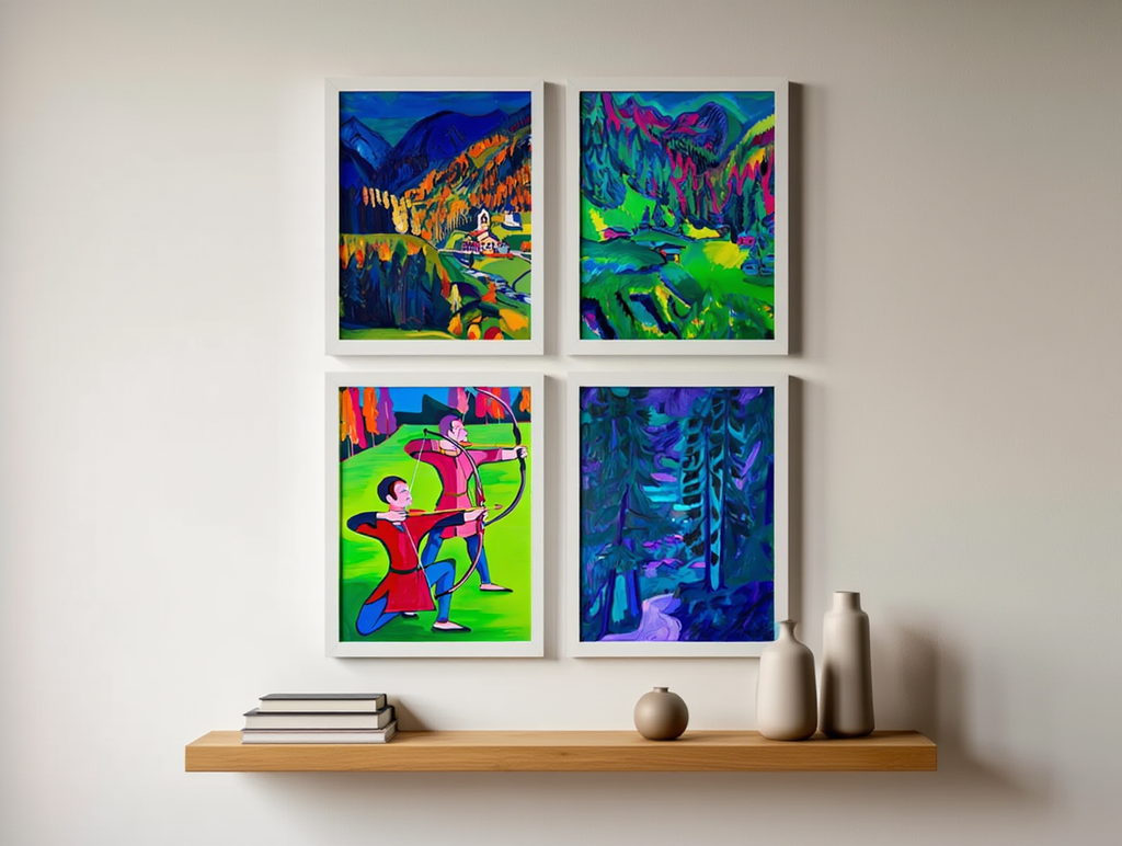 Kirchner Mix and Match 4 Prints — Expressionist Forest Figures