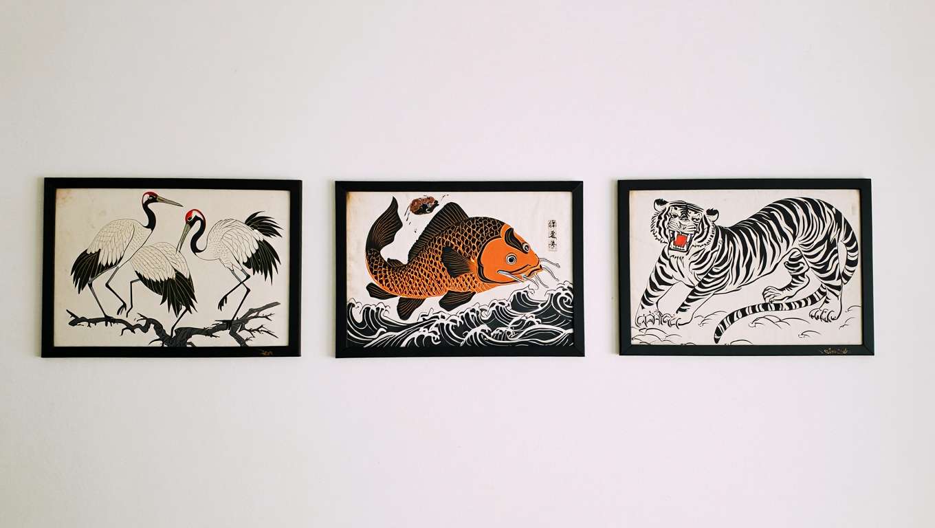 Vintage Japanese Animal Art – Set of 3