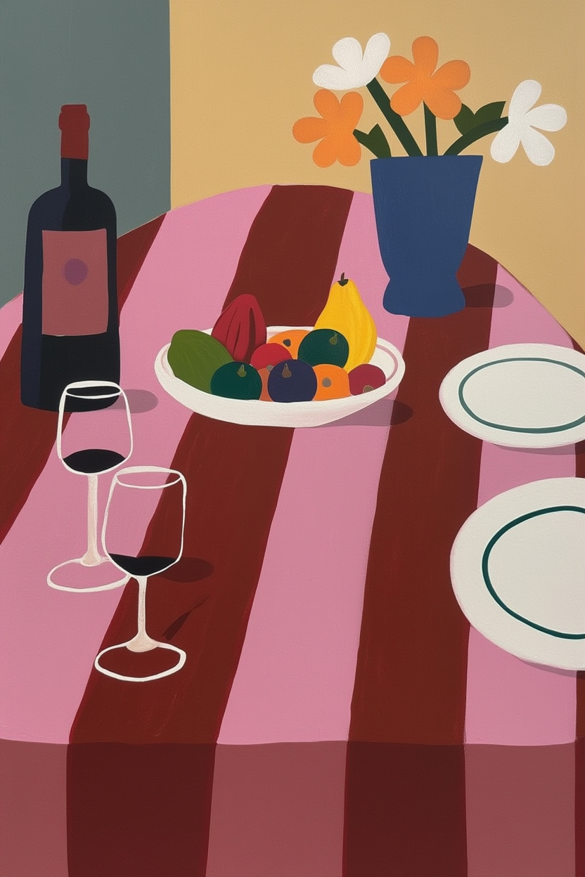 Vivid Arrangement – Colorful Illustrative Table Art Print