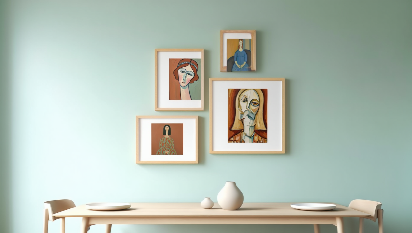 Modigliani Silhouettes – Expressionist Portrait Print