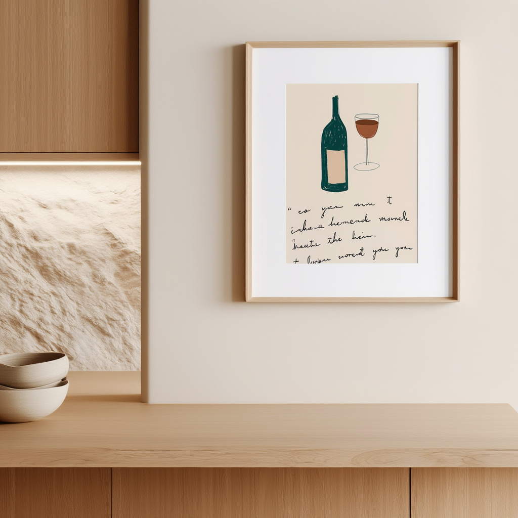 Le Vin – Minimalist Art Print for Kitchens, Dining, & Contemporary Interiors